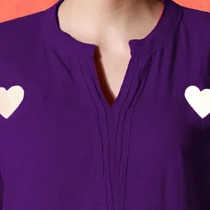 Women's Cotton Embroidered Straight Kurti with Pant Set