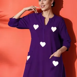 Women's Cotton Embroidered Straight Kurt...