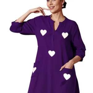 Women's Cotton Embroidered Straight Kurti Pant Set for Casual Wear