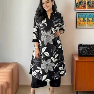 Women's Cotton Floral Printed Straight K...