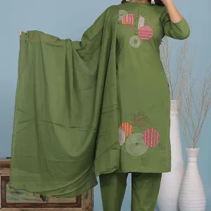 Women's Cotton Embroidery Straight Kurti...