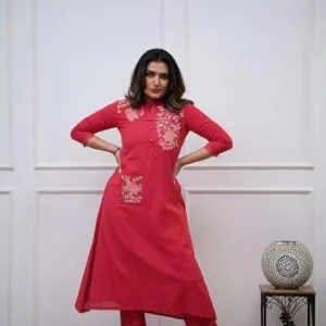 Women's Cotton Printed Straight Kurti wi...