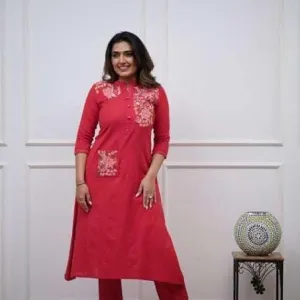 Women's Cotton Printed Straight Kurti Pant Set for Daily Wear
