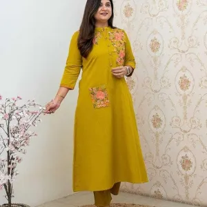 Women's Cotton Printed Straight Kurti wi...