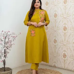 Women's Cotton Printed Straight Kurti with Pant