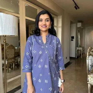 Women's Cotton Embroidered Anarkali Kurti with Pant and Dupatta Set