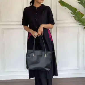 Womens Cotton Embroidered Long Kurti with Palazzo Pants