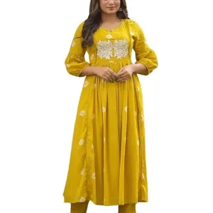 Women's Cotton Hand Block Printed Anarkali Kurti