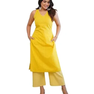 Women's Cotton Printed Sleeveless Straig...