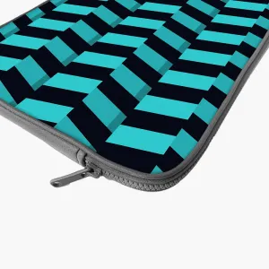"BLACK AND BLUE STRIPE" Laptop Sleeves:Bold Modern Design for Every Size