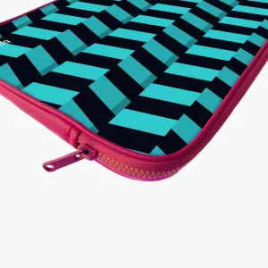 "BLACK AND BLUE STRIPE" Laptop Sleeves:Bold Modern Design for Every Size