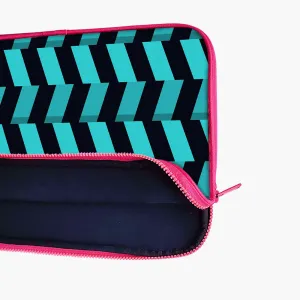 "BLACK AND BLUE STRIPE" Laptop Sleeves:Bold Modern Design for Every Size