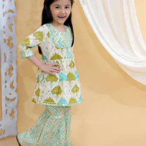 Kid’s Girls Pure Cotton Jaipur Block Pri...