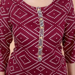 Bandhej Printed Straight Kurti