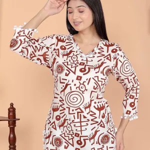Geometric Printed Straight Kurti