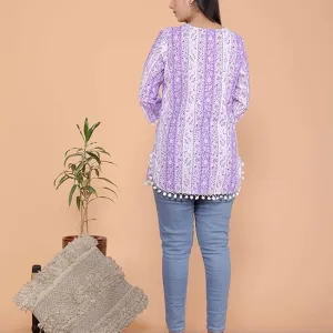 Women's Cotton Floral Printed Tunic Straight Kurti