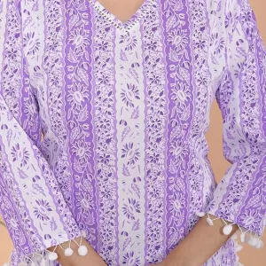 Women's Cotton Floral Printed Tunic Straight Kurti