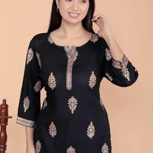 Women's Cotton Printed Short Straight Kurti