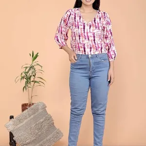 Women's Cotton Printed Straight Short Kurta