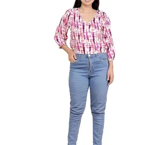 Women's Cotton Printed Straight Short Kurta