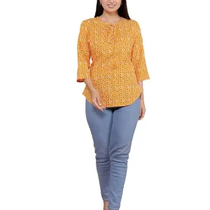 Printed Straight Round Neck with Tassels...