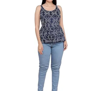 Women's Cotton Printed Short Flared Anar...