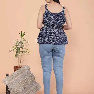 Women's Cotton Printed Short Flared Anarkali Kurti