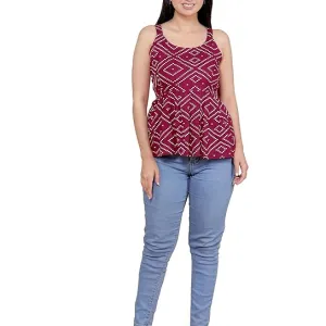 Women's Cotton Printed Short Flared Anarkali Kurti