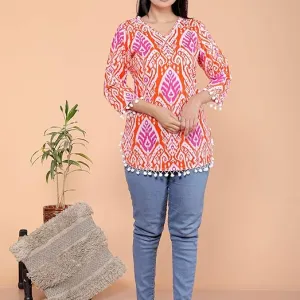 Geometric Printed Straight  Kurti