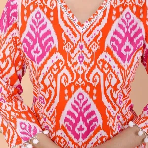 Geometric Printed Straight  Kurti