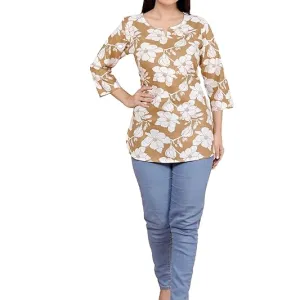 Women's Cotton Floral Printed Tunic Straight Kurti