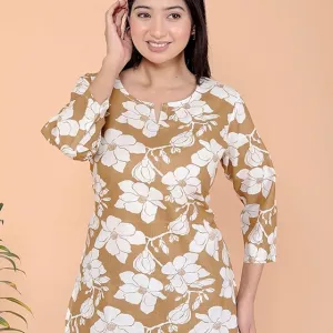 Women's Cotton Floral Printed Tunic Stra...