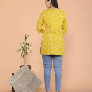 Bandhej Printed Straight Kurti