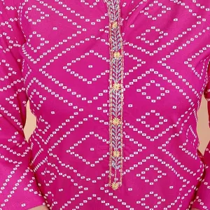Bandhej Printed Straight Kurti