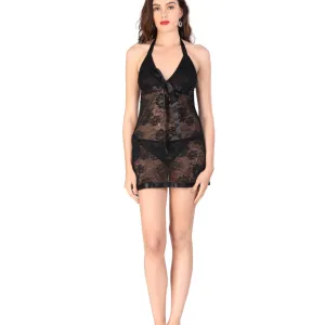 Black Seductive Lace Doll Nighty Set