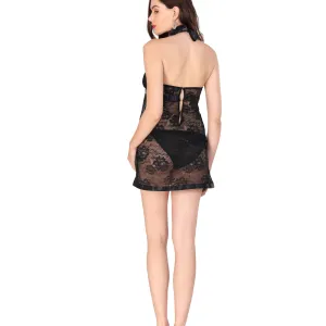 Black Seductive Lace Doll Nighty Set