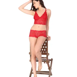 Bridal Lace Bra Panty Lingerie Set for Women Stylish Wear