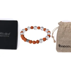 Healing Gemstone Bracelet - Quartz Crystal and Rudraksha Unite for Wellness