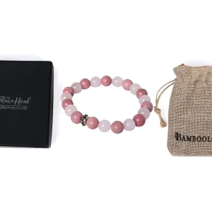 Healing Gemstone Bracelet Rose Quartz and Rhodonite
