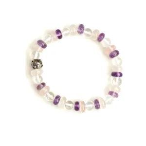AMETHYST, ROSE QUARTZ AND CLEAR QUARTZ BRACELET FOR STRENGTH, LOVE AND FULFILLING RELATIONSHIP
