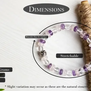 AMETHYST, ROSE QUARTZ AND CLEAR QUARTZ BRACELET FOR STRENGTH, LOVE AND FULFILLING RELATIONSHIP