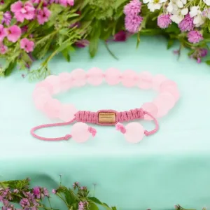 Real Rose Quartz Healing Bracelet For Love, Compassion, Emotions & Relationships