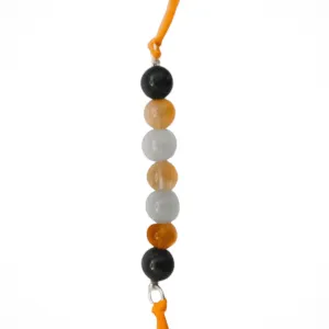 Handmade Sustainable Healing Beads Rakhi | Sunstone, Citrine, Light & Dark Aventurine