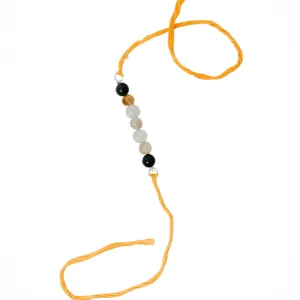Handmade Sustainable Healing Beads Rakhi | Sunstone, Citrine, Light & Dark Aventurine
