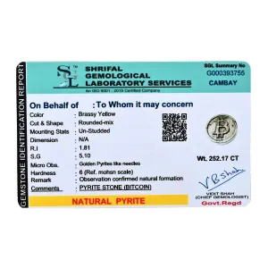 Pyrite Bitcoin Coin Wealth and Abundance Token for Home