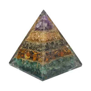 Natural Multi-Stone Money Magnet Pyramid for Wealth and Prosperity