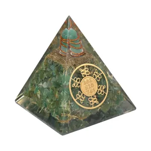 Green Jade Pyramid Harmony Luck and Abundance Amplifier for Home
