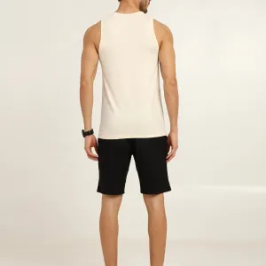 Men's Bamboo Fabric Workout Gym Vest | Cream