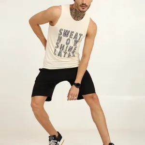 Men's Bamboo Fabric Workout Gym Vest | Cream