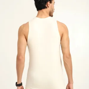 Men’s Bamboo Gym Vest – Soft, Breathable Workout Tank in Cream